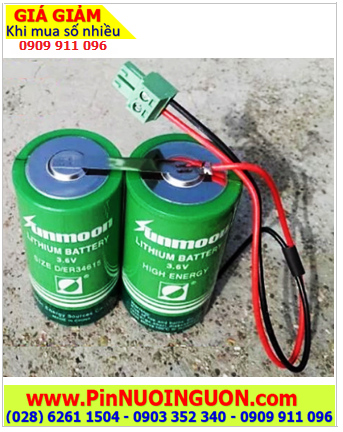 Pin Sunmoon 2ER34615 (Bộ 2viên 3.6v, Zắc PLC), Pin nuôi nguồn Sunmoon 2ER34615 lithium 3.6V 38000mAh chính hãng 